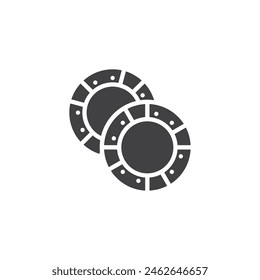 Casino chips vector icon. filled flat sign for mobile concept and web design. Poker Chips glyph icon. Symbol, logo illustration. Vector graphics