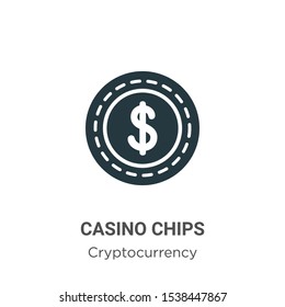 Casino chips vector icon on white background. Flat vector casino chips icon symbol sign from modern cryptocurrency collection for mobile concept and web apps design.