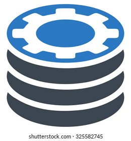 Casino Chips vector icon. Style is bicolor flat symbol, smooth blue colors, rounded angles, white background.