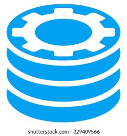 Casino Chips vector icon. Style is flat symbol, blue color, rounded angles, white background.