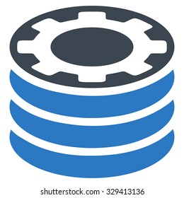 Casino Chips vector icon. Style is bicolor flat symbol, smooth blue colors, rounded angles, white background.