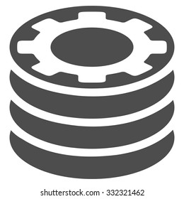 Casino Chips vector icon. Style is flat symbol, gray color, rounded angles, white background.