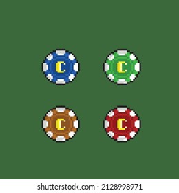moneda de casino en forma de píxel