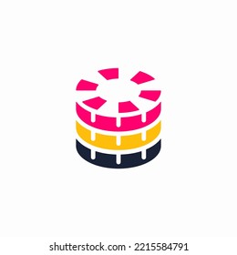 casino coin stack design vector