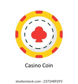 Casino Coin vector Flat Icon Design illustration. Symbol on White background EPS 10 File 