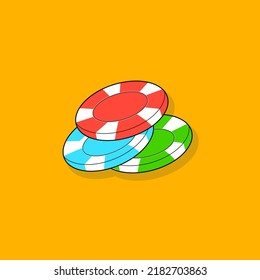 casino coin vector on yellow background.illustration