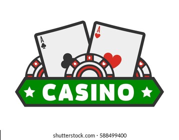 Casino Colorful Logotype Cards Isolated On Stock Vector (Royalty Free ...