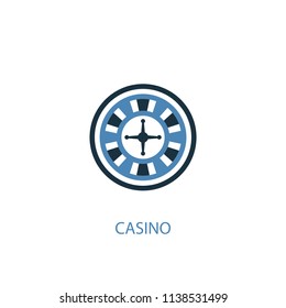 Casino concept 2 colored icon. Simple blue element illustration. Casino concept symbol design from USA set. Can be used for web and mobile UI/UX
