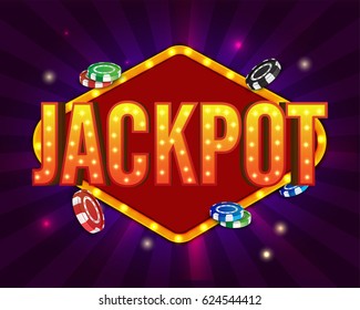 Casino concept background with Jackpot and Coins.