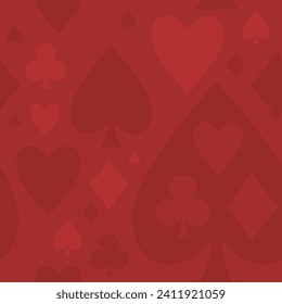 Casino content background. Subtle backdrop for square social media announcement. Seamless vector pattern design. Red color.