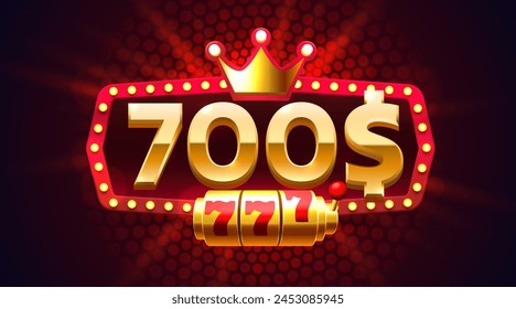 Casino coupon special voucher 700 dollar, Check banner special offer. Vector illustration