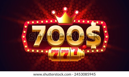 Casino coupon special voucher 700 dollar, Check banner special offer. Vector illustration