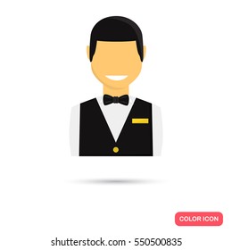 Casino dealer color flat icons