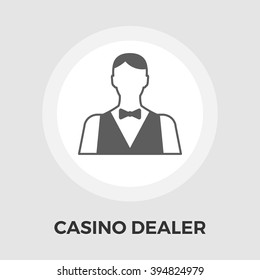 Casino Dealer Icon Vector. Flat icon isolated on the white background. Editable EPS file. Vector illustration.