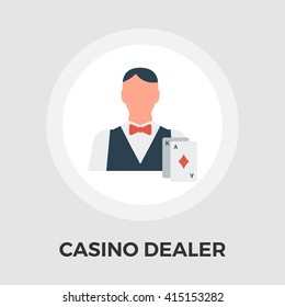 Casino Dealer Icon Vector. Flat icon isolated on the white background. Editable EPS file. Vector illustration.