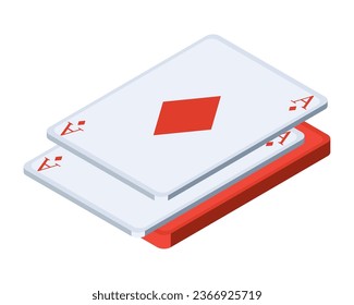 casino deck cards illustration isolated