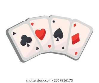 casino deck cards illustration isolated