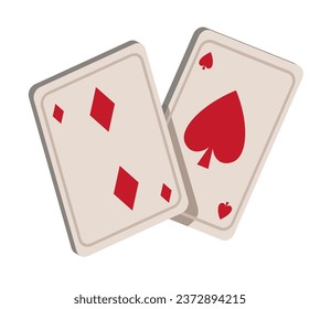 casino deck cards illustration isolated