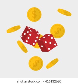 Casino design. Game and las vegas illustration