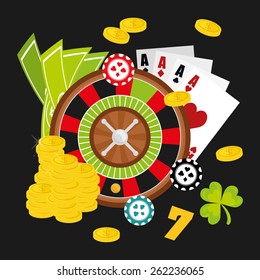 Casino design over black background, vector illustration.