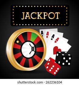 Casino design over black background, vector illustration.