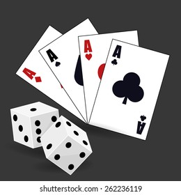 Casino design over gray background, vector illustration.
