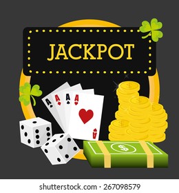 Casino design over gray background, vector illustration.