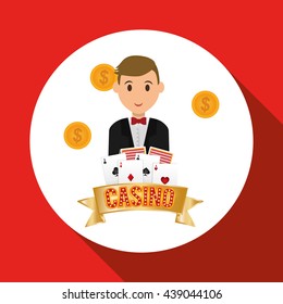 Casino design. Person and Game icon. Isolated illustration