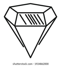 Icono del diamante del casino. Esquema del icono del vector del diamante del casino para el diseño web aislado en fondo blanco