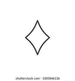 Casino diamond suit line icon, outline vector sign, linear style pictogram isolated on white. Symbol, logo illustration. Editable stroke