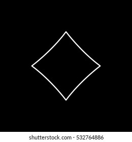 Casino Diamond Suit Line Icon On Black Background