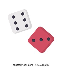 Casino dice color vector icon. Flat design