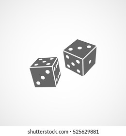 Casino Dice Flat Icon On White Background