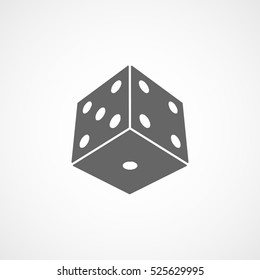 Casino Dice Flat Icon On White Background