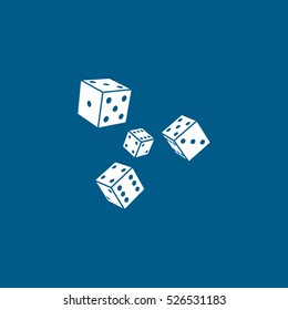Casino Dice Flat Icon On Blue Background