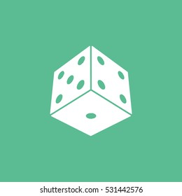 Casino Dice Flat Icon On Green Background