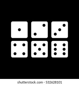 Casino Dice Flat Icon On Black Background