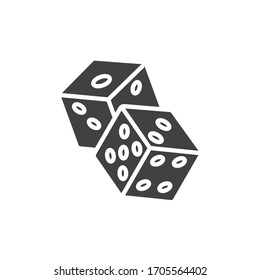 Casino dice game vector icon. filled flat sign for mobile concept and web design. Dice cube glyph icon. Symbol, logo illustration. Vector graphics