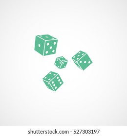 Casino Dice Green Flat Icon On White Background