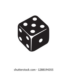 Casino Dice Icon In Flat Style Vector Icon For Apps, UI, Websites. Black Icon Vector Illustration.