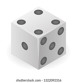 Casino dice icon. Isometric of casino dice vector icon for web design isolated on white background