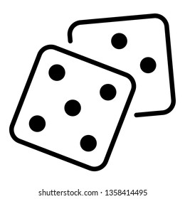 Casino dice icon. Outline casino dice vector icon for web design isolated on white background