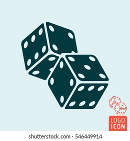Casino dice icon. Two game dices symbol. Vector illustration svg