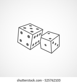 Casino Dice Line Icon On White Background
