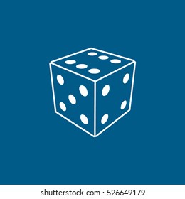 Casino Dice Line Icon On Blue Background