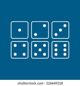 Casino Dice Line Icon On Blue Background
