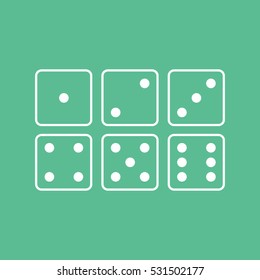 Casino Dice Line Icon On Green Background