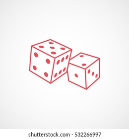 Casino Dice Line Icon On White Background