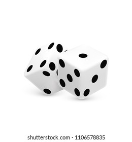 Casino dice on a white background, design element template. Vector illustration