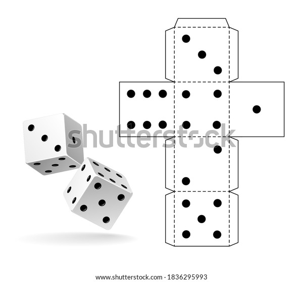 Download Vektor Stok Casino Dice Paper Cut Out Cube Tanpa Royalti 1836295993